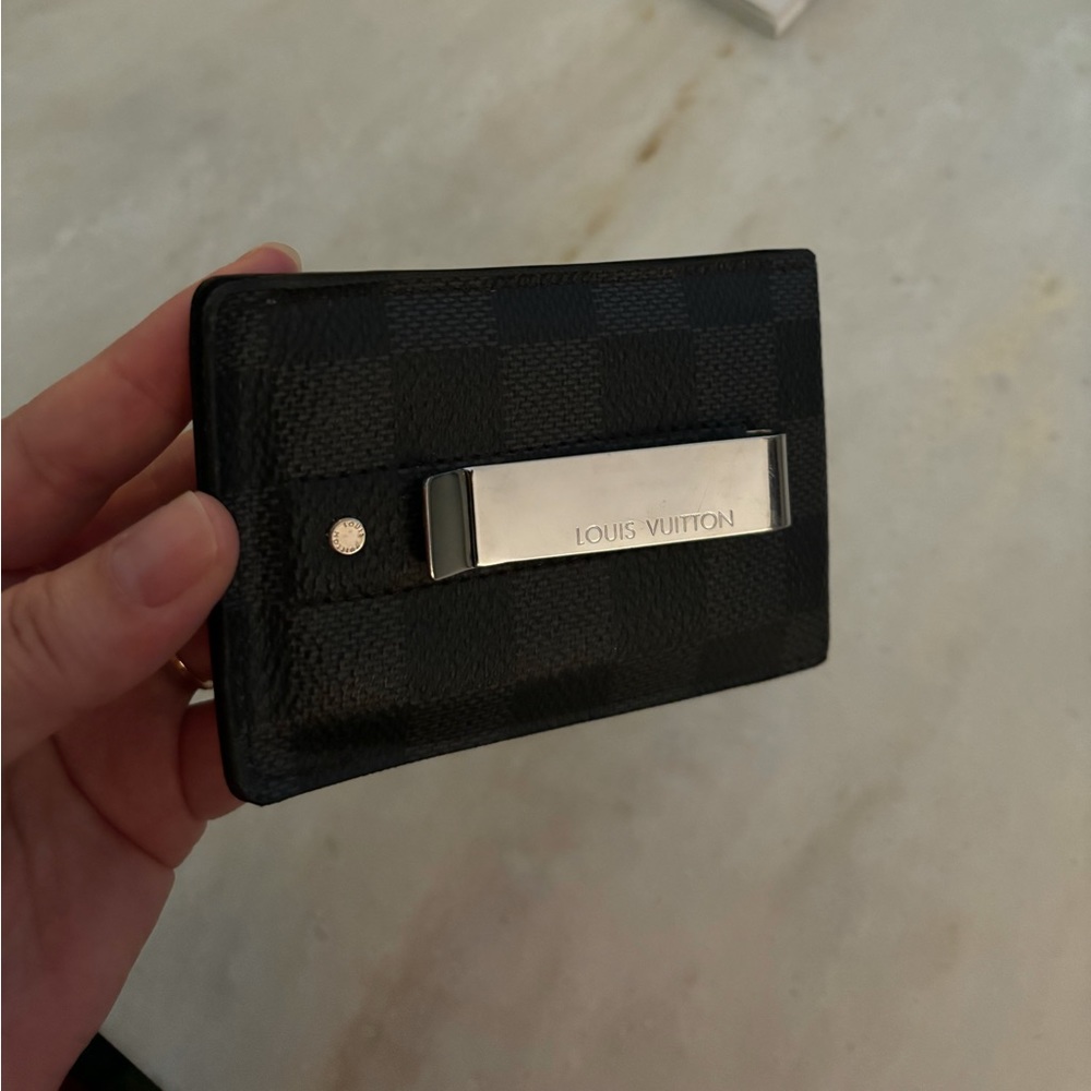 LV Damier Graphite Pince Card Holder Bill Clip
